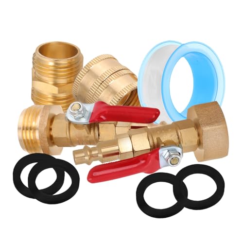 IWOWHERO Messing Außengewinde Rv Winterize Schlauchadapter mit Ventil zur Präzisen Wasserregulierung Frostsicher für Gartenpumpe und Außenwasserhahn Wassersparend Vielseitig Einsetzbar