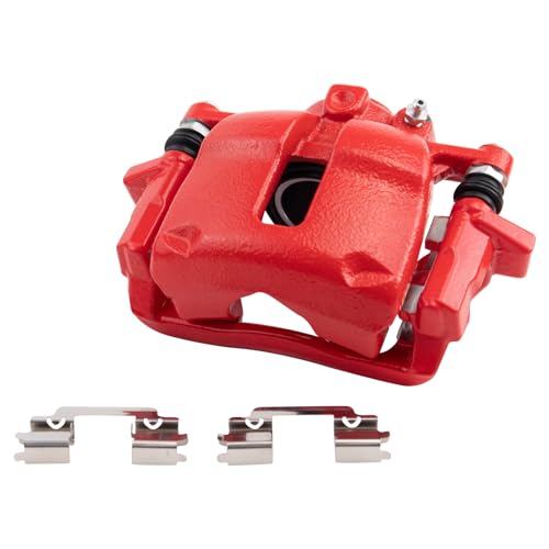 Image of TRQ Front Left Brake Caliper Performance Red Drivers Side | For 2007-2015 Mini Cooper