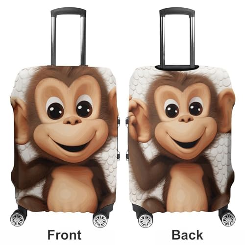 Cute Monkey Printed Luggage Cover Protector, Fits 18-32 Inch Luggage3