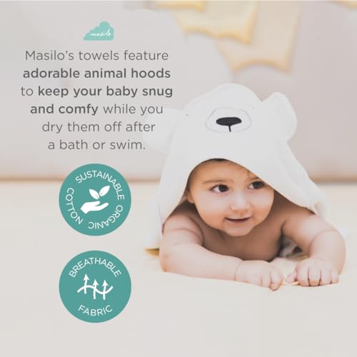 Image of 100% Organic Cotton Hooded Towel /Ideal for Babies 0-5years / Luxurious and Super Absorbent Baby Towel /Infant to Toddler Wrap Towel with Hood /Soft, Lightweight and Breathable /Panda /White