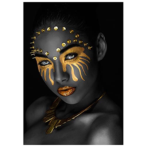 Peinture sur Toile Femme Africaine Noire Impression Photo d'Art Mural 70x100