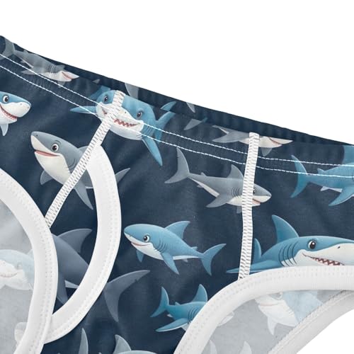 CHIFIGNO Cute Cartoon Sharks Blue Boy Underwear Cotton Boys' Briefs Soft Breathable Brief Underwear4