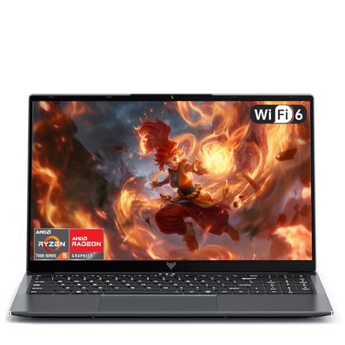 ACEMAGIC Ordenador Portátil 15.6' Ryzen 5 7430U (hasta 4.3Ghz) Laptop Win 11, 16 GB RAM, 512 GB SSD, WiFi 6, 1080 FHD, Tipo-C, USB 3.2, HDMI, BT5.2, Teclado QWERTY Español, para Trabajo Estudio, Gris