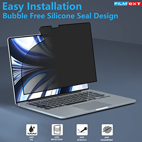 Filmext Macbook Air M2 Privacy Screen 13.6 Inch 2022, Removable Macbook Air 13.6 Privacy Screen Shield For Macbook Air 13.6" M2 A2681,Anti-Spy/Bubble Free/Easy On/Off #TOP4