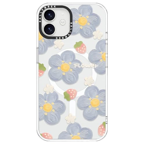 sallvmbek for iPhone 12 Case/iPhone 12 Pro Case 6.1",Compatible with MagSafe,Cute Design Flowers Print Pattern,Magnetic Shockproof Protective Mag Safe Clear TPU Bumper Cases Cover for Women Girls