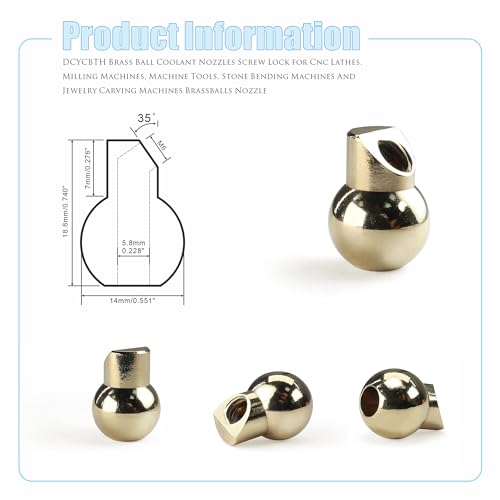 Image of 10 PCS M6 14MM Brass Ball Coolant Nozzles Screw Lock for CNC Lathes, Milling Machines, Machine Tools, Stone Bending Machines and Jewelry Carving Machines Brass Ball Coolant Nozzles