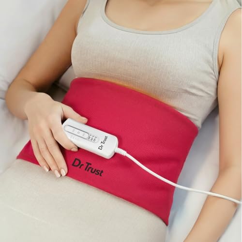 Image of Dr Trust USA PinkTherm Orthopedic Electric Heating Pad for Period Pain Relief I Heat Belt For Period Cramps, Lower Back Pain, Lumbar, Shoulder & Knee, 3 Heat Settings with Temperature Controller - 3102