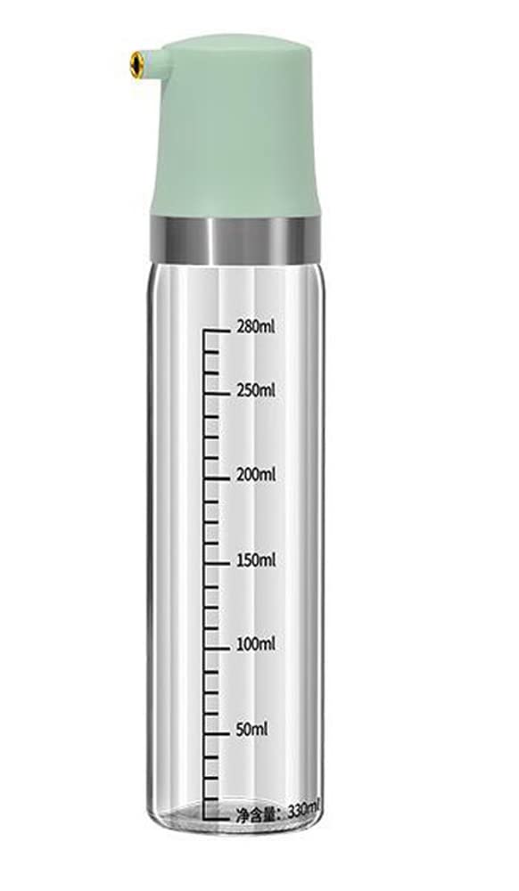 XiaoShenLu Oil and Vinegar Dispenser, Air control Hole Oil and Vinegar Bottle for BBQ, Salad, Bread Baking, Kitchen, 330ml Avocado Green