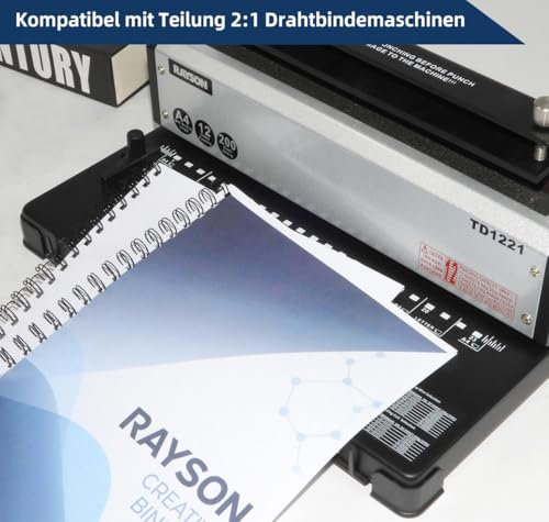 RAYSON 23 Schlaufen Drahtbinderücken, 130 Blatt, A4, Packung mit 50 Stück