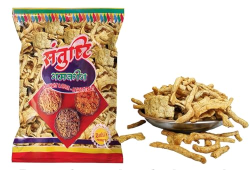 Image of Santushti Namkeen Danthal Papdi-200gm | Authentic Spicy Snack | Made in Groundnut Oil | Crispy Crunchy Indian Sev for Tea Time, Parties, Travel, Office and Everyday Snacking