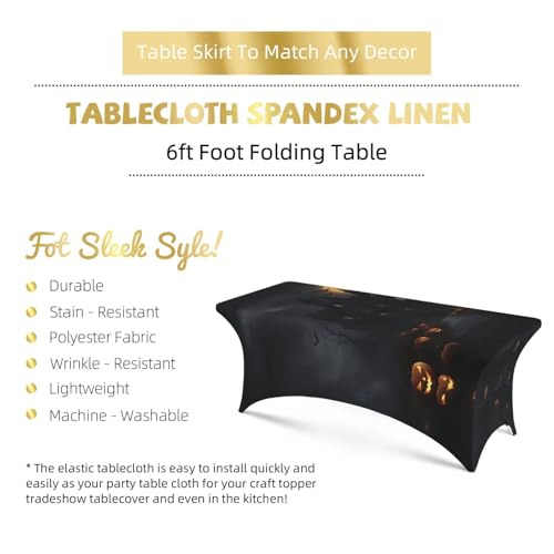 Nappe de table rectangulaire extensible motif gothique Halloween de qualité supérieure