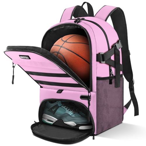 BROTOU Basketball Bag Soccer Backpack Volleyball Football Backpack Sports Gym Bag with Shoe&Ball Compartment