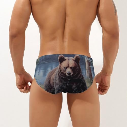 Bear Forests Men's Swim Briefs Sexy Bikini Swimsuit Beach Shorts Underwear Low Waist2