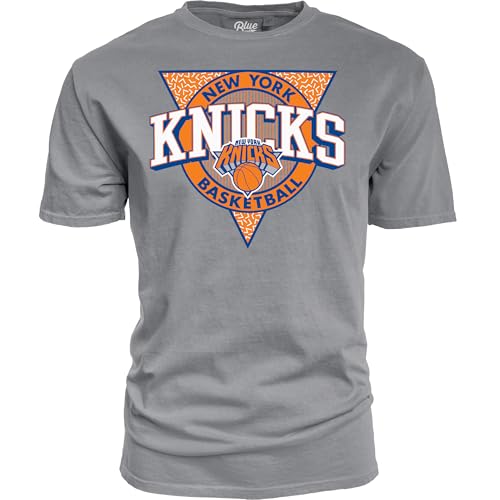 New York Knicks NBA Officially Licensed T-Shirt Ringspun Triblock Gray, X-Large