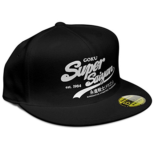 Stylotex® Freizeit Kappe Herren - Männer Flat Cap Goku Super Saiyan - Premium Polyester Mütze Herren - Basecap schwarz mit Spruch Dad Cap - Snapback