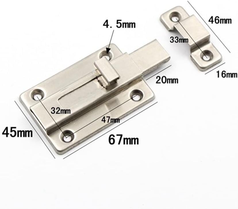 Perno de puerta corredero y cerrojo de acero inoxidable de pieza larga H02. 3