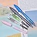 12 PCS Jinhao Mako Fountain Pen Fine Nib with 10 Cartridges (5 Black+5 Blue) Diversity Color Lot Shark Pens Case Set with Refillable Converters