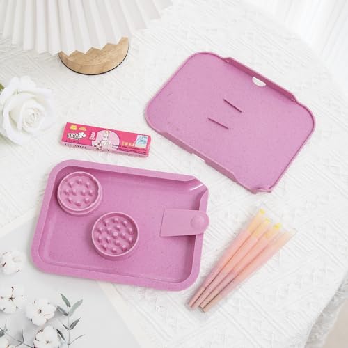 4-Pack Grinder And Tray Set, Grinder Kit and Accessories for Kitchen Seasonings Spice Tools(Pink) - Image 5