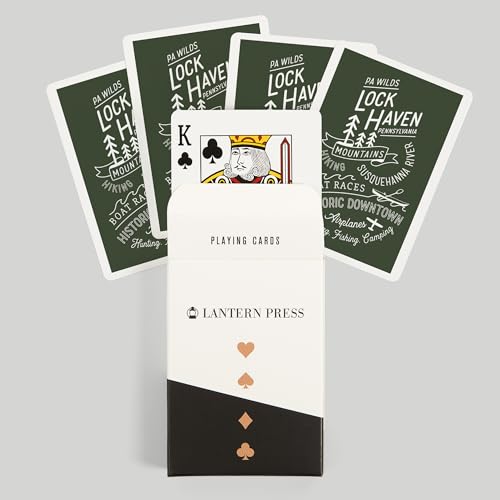 Lantern Press Lock Haven Pennsylvania Baraja Poker 52 Cartas miniatura 6