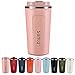 Produktbild SUNTQ Kaffeebecher to go Thermobecher Edelsthal - Auslaufsicher Kaffeebecher mit Deckel - Wiederverwendbare Kaffeetasse - Thermobecher für Unterwegs Umweltfreundlich, Koral Rosa 510ml