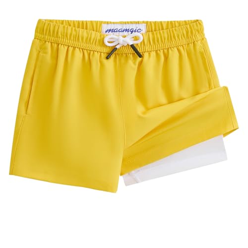 Image of maamgic Boys Swim Trunks with Compression Liner Toddler Stretch Swim Shorts