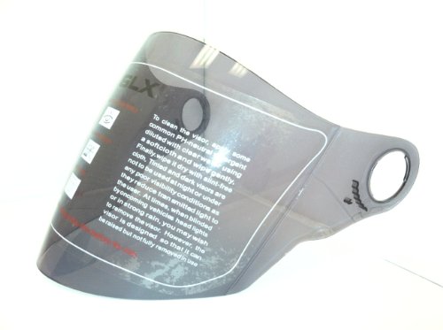 GLX Helmets Open Face Shield (Smoke, One Size)