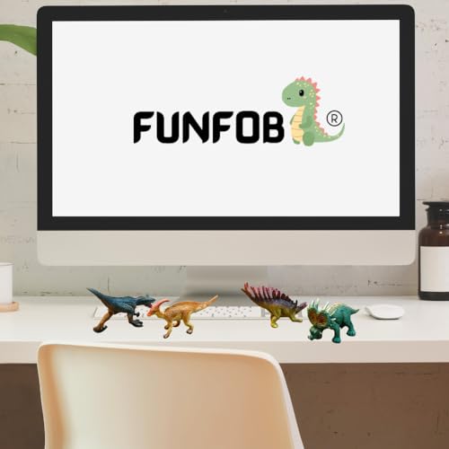 Image of FUNFOB Dinosaur Toy Figure | Mini Size | Height -6cm Dinosaur Toys for Kids & Adults PVC Multicolour |Set C Tiny Dino Pack of 4
