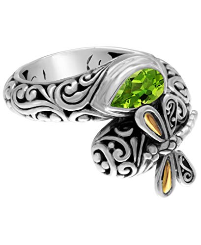 DEVATA Sterling Silver 925 and 18K Gold with Gemstones Ring4