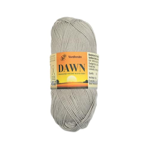 Image of Vardhman Dawn Polyester Viscose Yarn - Soft Yarn for Knitting, Crochet & DIY Craft Projects | Ideal for Garments, Toys, Accessories & Home Decor | Pack-1 Ball, 100g Each DAL008
