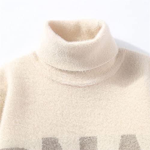 High-Collared Men's Sweater Autumn and Winter Padded Loose Paragraph Thickened Paragraph Knitted Yarn Sweater(Medium)3
