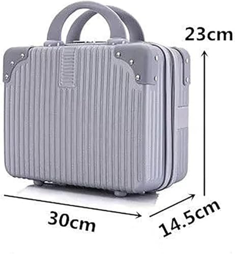 Image of Yagzon Portable Makeup Travel Case Hand Luggage, Mini ABS Carrying Makeup Case Suitcase with Elastic Band, Small Hard Shell Cosmetic Case for Travel Camping Women Girls.