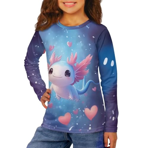 Image of WELLFLYHOM Long Sleeve T-Shirt for Boys Girls 3-16 Years Old Tee Tops Crewneck Pullover Shirts Fall Outfits