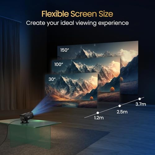 Image of RAXOR Android Smart Projector with 4K Ultra HD Resolution, Rotatable Design, Built-in Streaming Apps (Netflix, Prime Video, Hotstar), 4500 Lumens, Screen Mirroring, 5 Watt Speaker(Black)