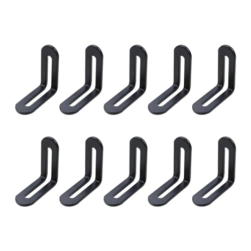 KUMGROT 10pcs L Shape Corner Brace Adjustable Corner Bracket with Slot 90 Degree Bracket Heavy Duty Black Shelf Bracket for Case Furniture 48×48×19mm/1.89x1.89x0.75in Black