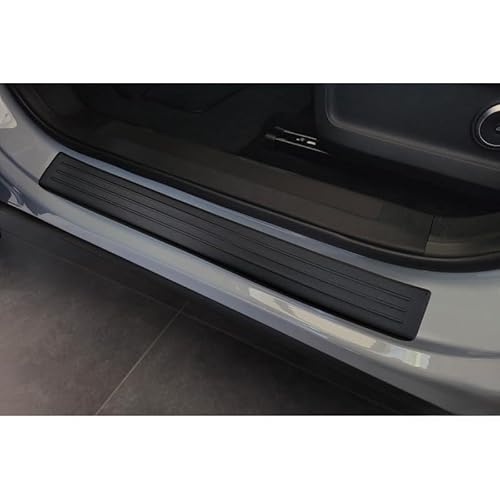 Avisa Matt Black Inox door sill protectors compatible with Omoda 9 2025- - 'Lines' - 4-pieces