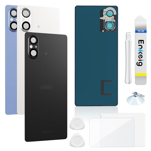 Vitre arrière Sony Xperia 5 V noir remplacement couvercle batterie avec outils
