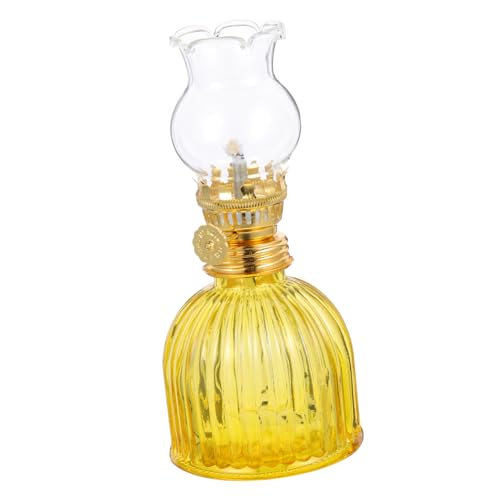 HIAKDOFT Kerosene Lamp Candlestick for Indoor Use Glass Oil Lantern Paraffin Oil Lamp Function for Living Lighting and Decoration