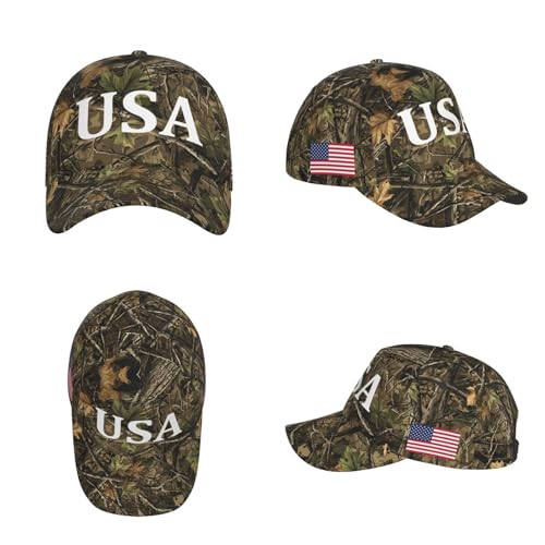 Image of USA Flag Baseball Cap American Patriotic Trucker Hat Father Dad Mother Mom Adjustable Sportswear Hat for Men Women Adults