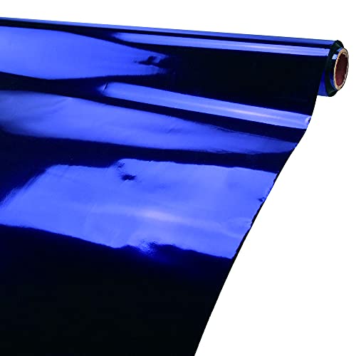 Homeford Metallic Foil Plastic Table Cover Tablecloth Roll, 40-inch, 100-feet, Royal Blue