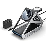 NANAMI CyberCharger (3-in-1 Mag-Safe Charging Stand) Qi2・MFI・PSE認証済 25W出力 3台同時急速充電 iPhone 17/16/15/14/13/12 Pixel 10シリーズ Apple Watch 10/Ultra AirPods Pro3/Pro2 超低温充電 30W PD3.0アダプター付き 充電スタンド 秋のギフト