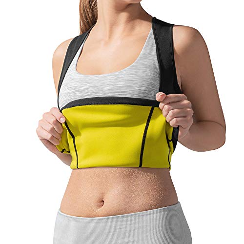 HOT SHAPERS Women's Cami Hot Belly Fat Burn Sauna Shirt. Seamless Slimming Body Shaper (Small, Black)