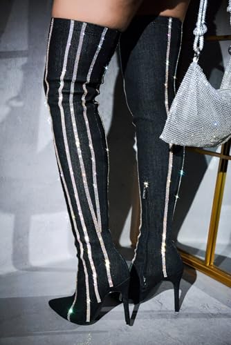 Cape Robbin Hidenim Rhinestone Thigh High Stiletto Boots (Hidenim)2