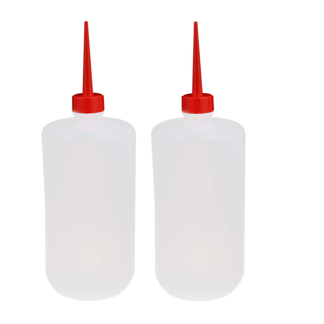 Aexit 2Pcs 34-Ounce gauge LDPE Plastic Red Straight Squeeze Mouth Workshop Label Oil Liquid Glue Bottle