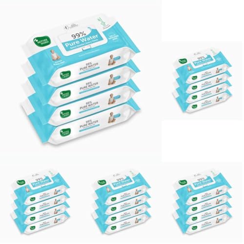 Image of Mother Sparsh 99% Pure Water Baby Wipes Pack of 20 (40 X 4 Wipes) | Travel Friendly Pack made with Plant Based Fabric