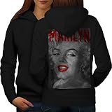 wellcoda Marilyn rétro Monroe Femme Sweat à Capuche Urbain  Conception sur Le Dos des Cavaliers