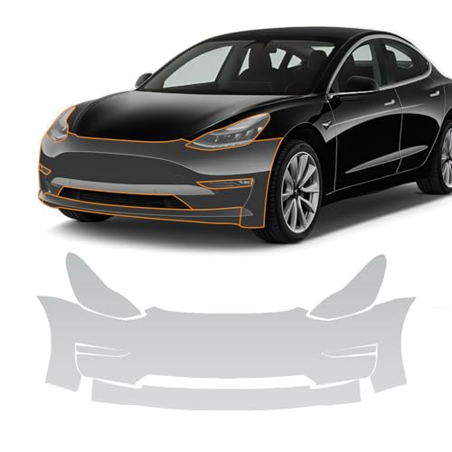 FDAIUN for Tesla Model 3 2020-2023 PPF Clear Car Pre-Cut Paint Protective Film TPU Self Adhesive Rainproof Waterproof HD Scratch Exterior Accessories (Bars & Headlight)