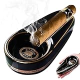 Cendrier de cigare pour hommes en céramique 12x2.6x1in cendrier en...