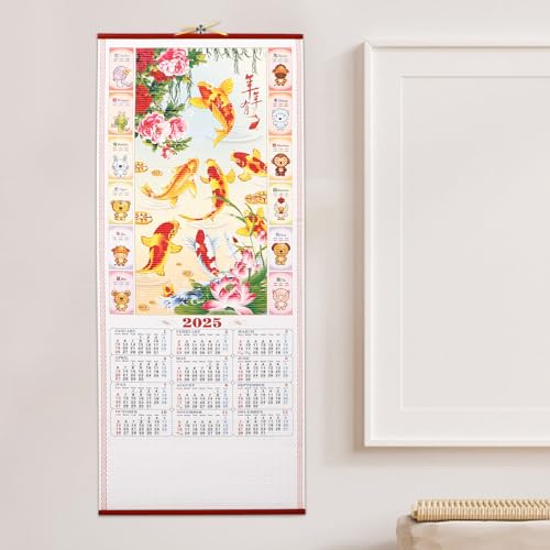 Chinese-Wall-Scroll-Calendar-2025-Wall-Calendar-Year-of-The-Snake-Calendar-Fengshui-Calendar-for-Lunar-New-Year-A