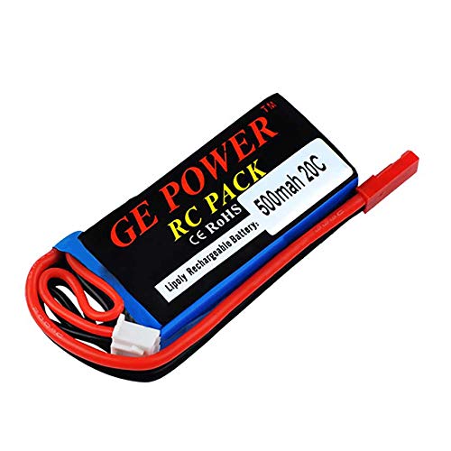 7.4V 2S 500mAh 20C LiPO Battery JST Plug for RC Racing Speed Boat Model Airplane Helicopter FPV Drone