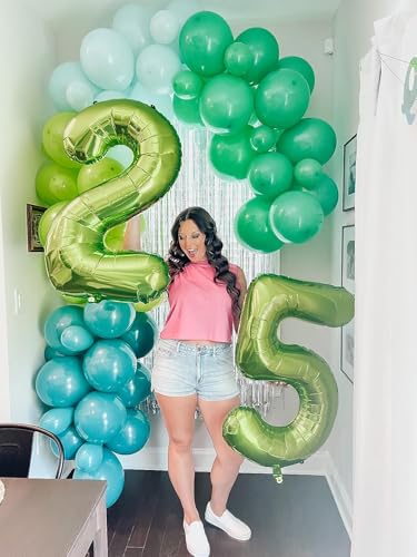 Image of 5 Balloon Numbers, 40In Green Balloons for Party Birthday Decorations | Eye-catching Appearance, Perfect Decorative Centerpieces, Convenient Self-sealing Structure, Widely for Various Occasions